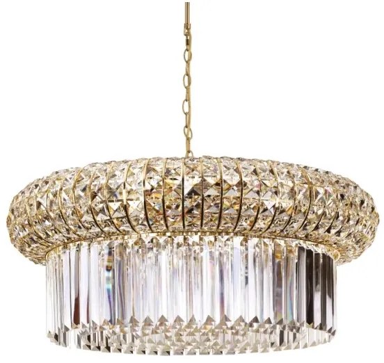 Lustră de cristal pe lanț Ideal Lux NABUCCO 16xE14/40W/230V d. 70 cm auriu