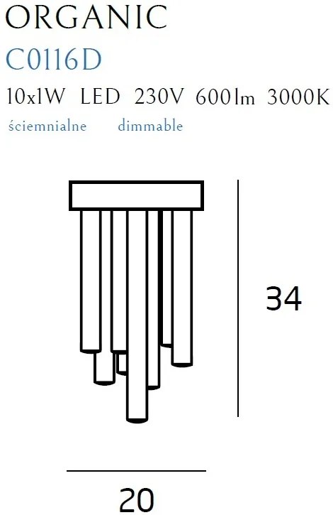 Plafoniera LED dimbila design Premium Class Quality ORGANIC cupru C0116D MX