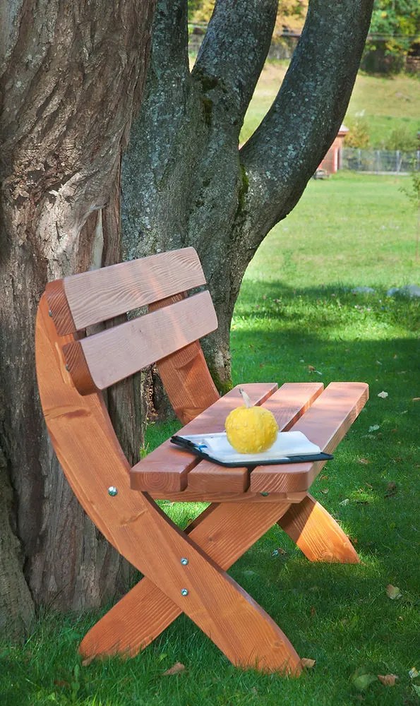 Banca din lemn de gradina Wien, 160 cm, culoare cires
