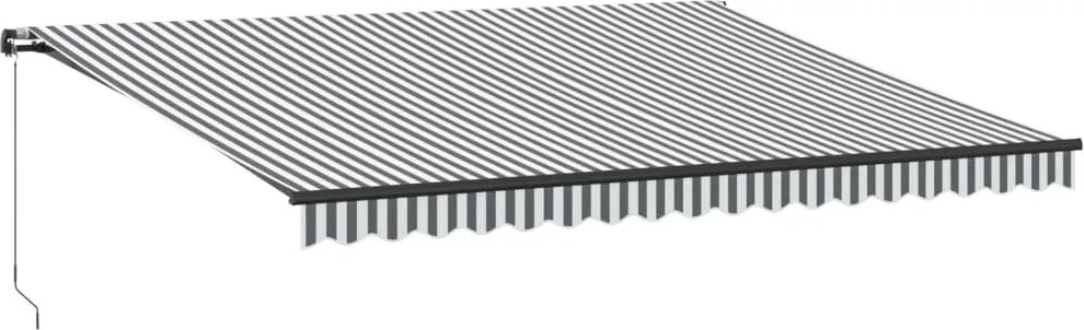 vidaXL Copertină retractabilă manual cu LED-uri antracit/alb 450x350cm