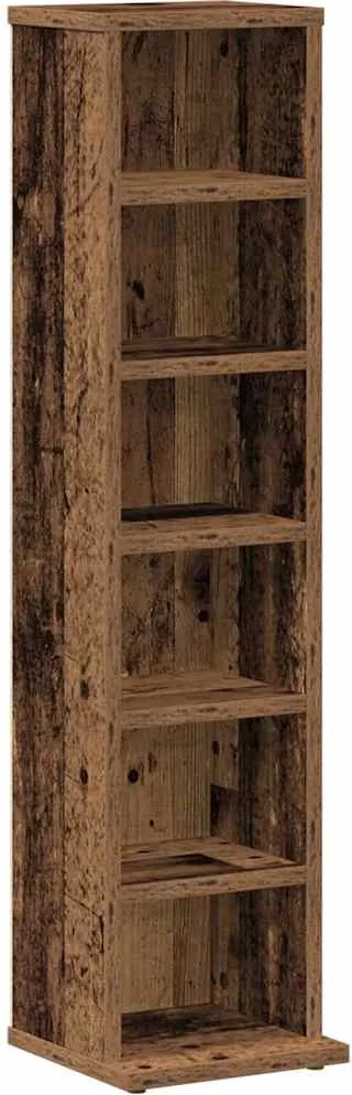 vidaXL Dulap CD-uri, lemn vechi, 21x20x88 cm, lemn compozit