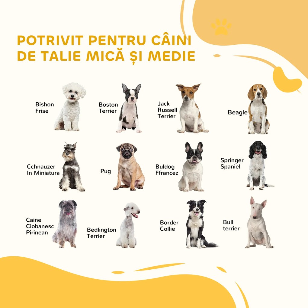 PawHut Poartă Pliabilă pentru Câini, Poartă de Siguranță pentru Animale și Căţei cu 4 Panouri și Picioare Triunghiulare, 280x70 cm, Alb | Aosom Romania
