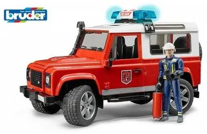 Mașină Pompieri Bruder Land Rover cu pompier,28 x 13,8 x 15,3 cm