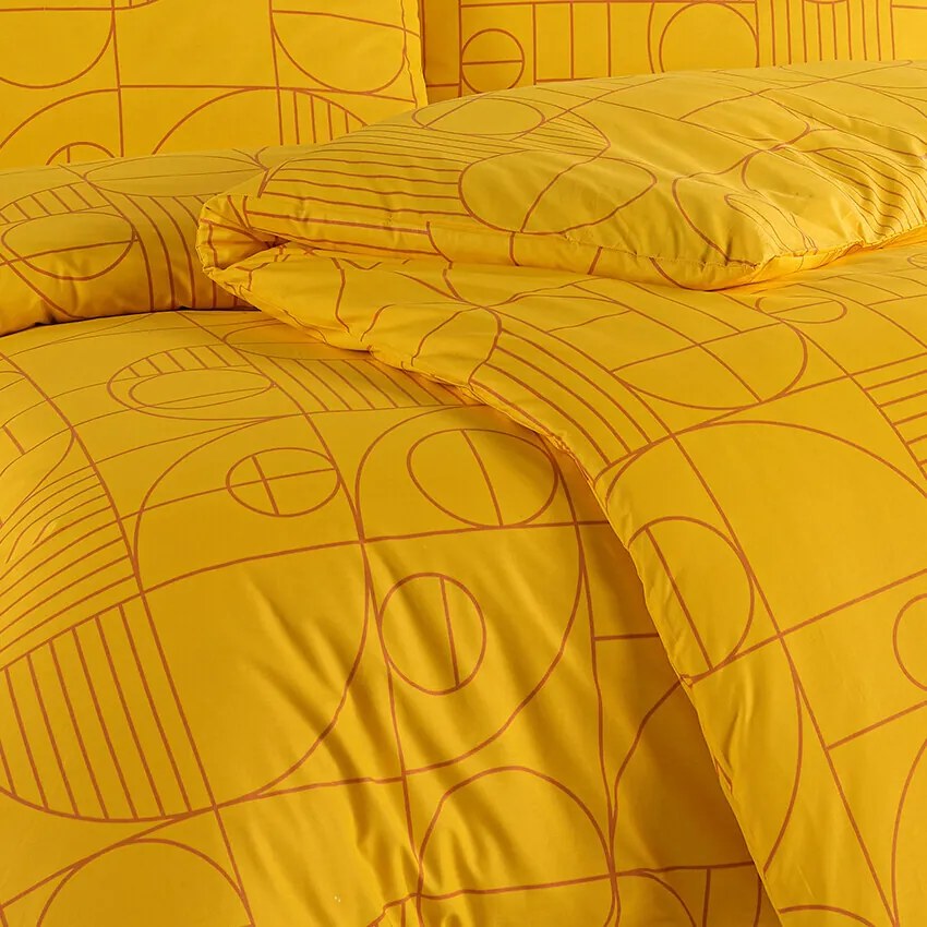 BedTex Lenjerie de pat din bumbac Geo Ray Flower, 140 x 220 cm, 70 x 90 cm, 140 x 220 cm, 70 x 90 cm