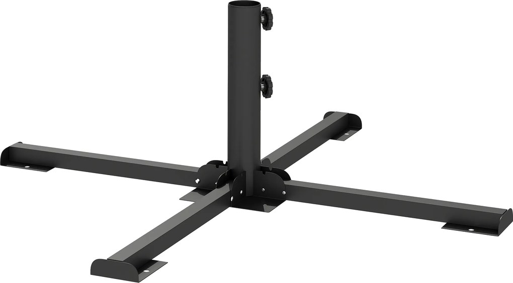 Outsunny Suport pentru umbrelă pliabil, diametru tijă 38 și 48 mm, suport în cruce pentru umbrele, gri închis | Aosom Romania