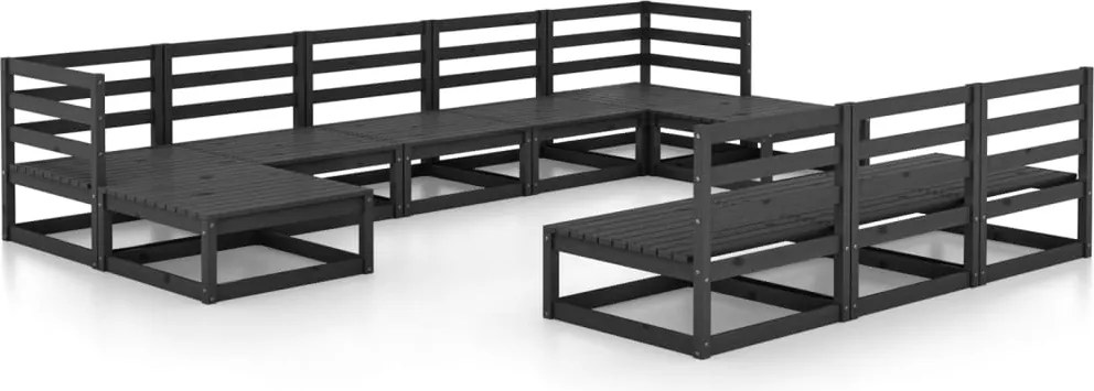 vidaXL Set mobilier de grădină, 10 piese, lemn masiv de pin