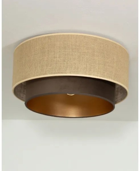 Plafonieră SARTA Ø 45 cm, 1xE27/60W/230V, maro/iută