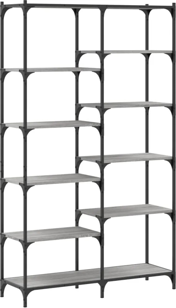vidaXL Raft de cărți gri sonoma 100x32x170 cm lemn prelucrat și fier
