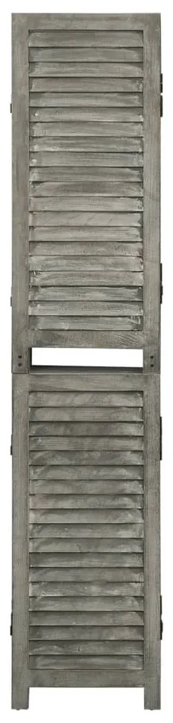 338576 vidaXL Separator cameră cu 5 panouri, gri, 179x166 cm, lemn masiv