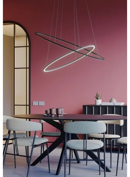 Redo 01-3343 - Lustră LED dimmabilă suspendată pe cablu LEO, 115W/230V, negru