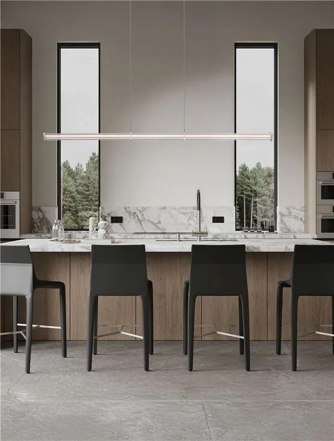 Lustra suspendata LED 3000K PHEME nickel satinat