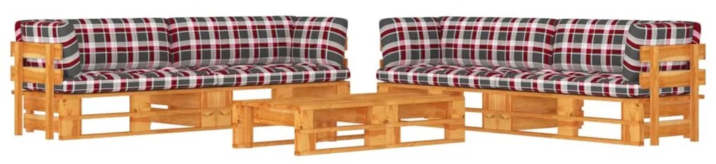 3067033 vidaXL Set mobilier paleți, 6 piese, maro miere, lemn de pin tratat