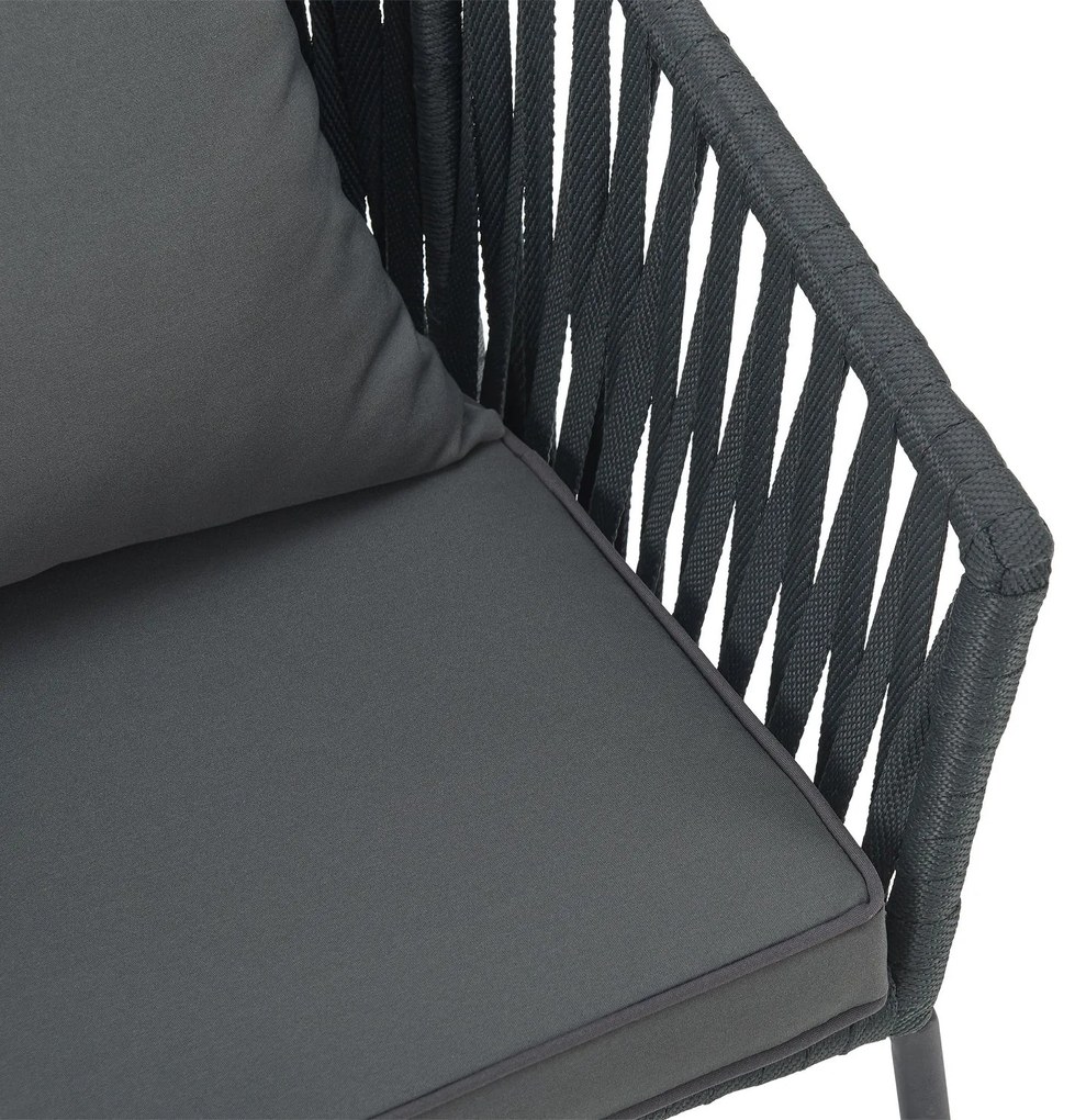 Fotolii din răchită cu perne 2 buc, gri închis