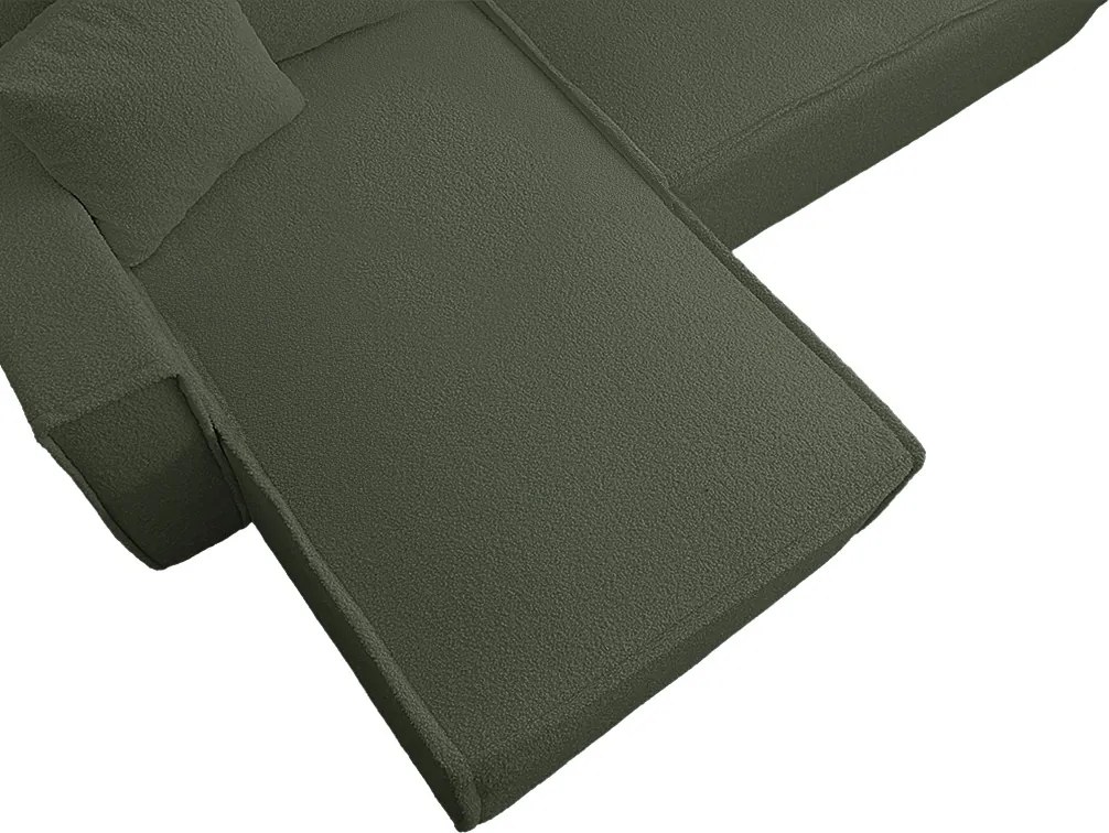 Canapea extensibila de colt SMART BOUCLE, verde inchis, reversibila, 232x143 cm