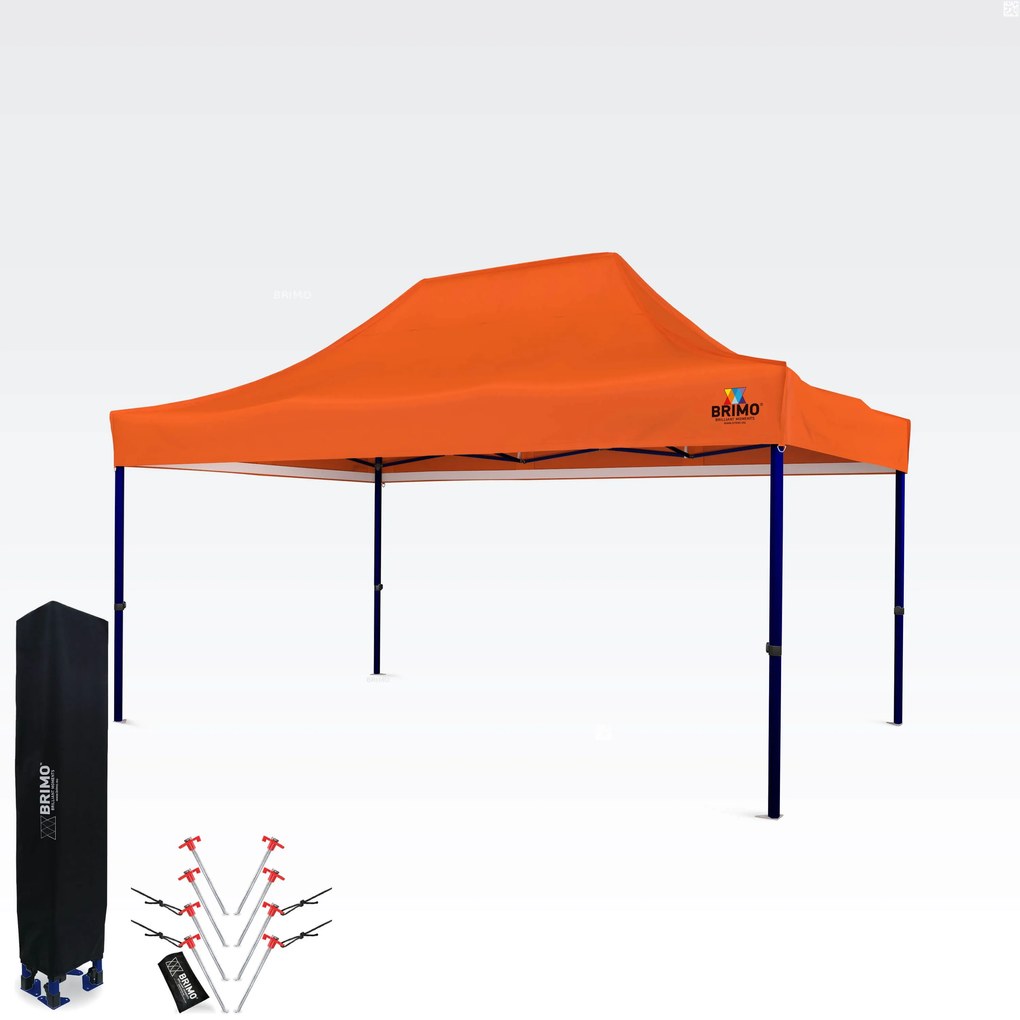 Cort expozițional 3x4,5m (oțel de 45mm) | Montare rapidă, durată lungă de viață - fara 3 pereti - Portocaliu