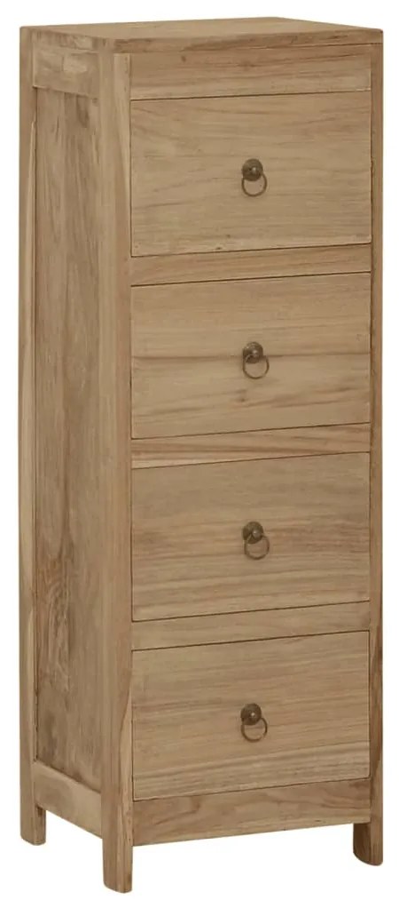 vidaXL Comodă cu sertare, 30x30x90 cm, lemn masiv tec