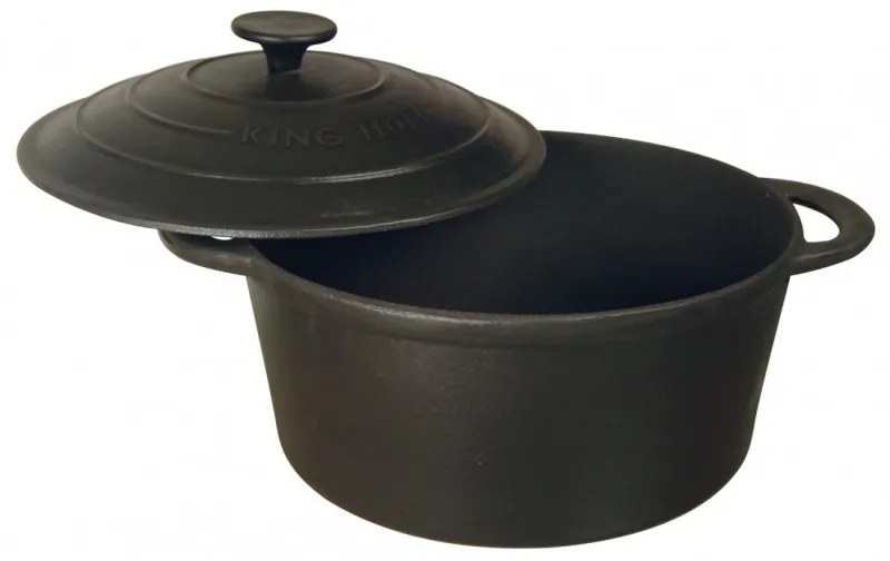 Oala din fonta Kinghoff KH 2254, 24 cm, 4 L, Acoperire antiaderență, Inductie, Negru