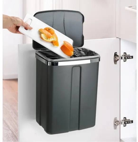 WENKO 54903100 - Coș montabil pe ușă, 26x36,5 cm, gri/argintiu