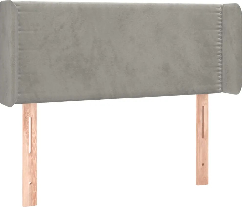 vidaXL Tăblie de pat cu aripioare gri deschis 103x16x78/88 cm catifea