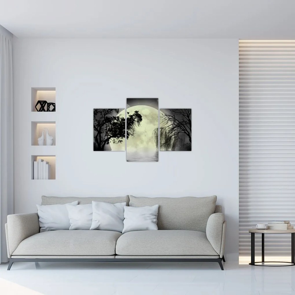 Tablou - Lună plină deasupra apei (90x60 cm)