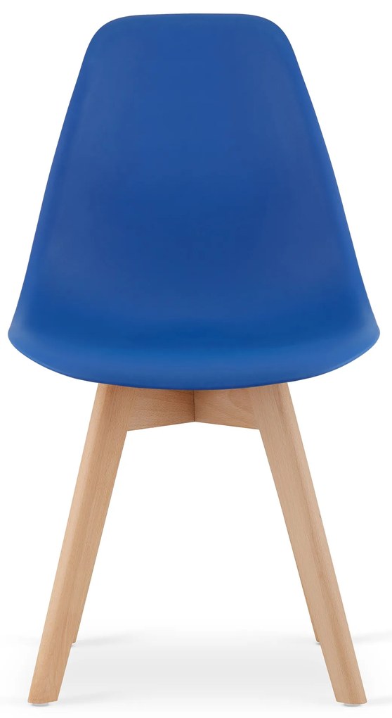 Scaun albastru KITO cu picioare din fag