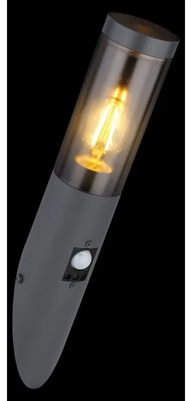 Aplica de perete pentru iluminat exterior cu senzor de miscare design modern IP44 Boston antracit