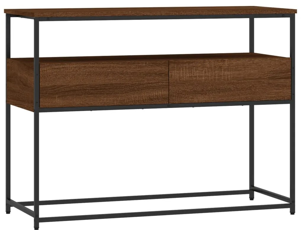 834154 vidaXL Măsuță consolă, stejar maro, 100x40x75 cm, lemn prelucrat