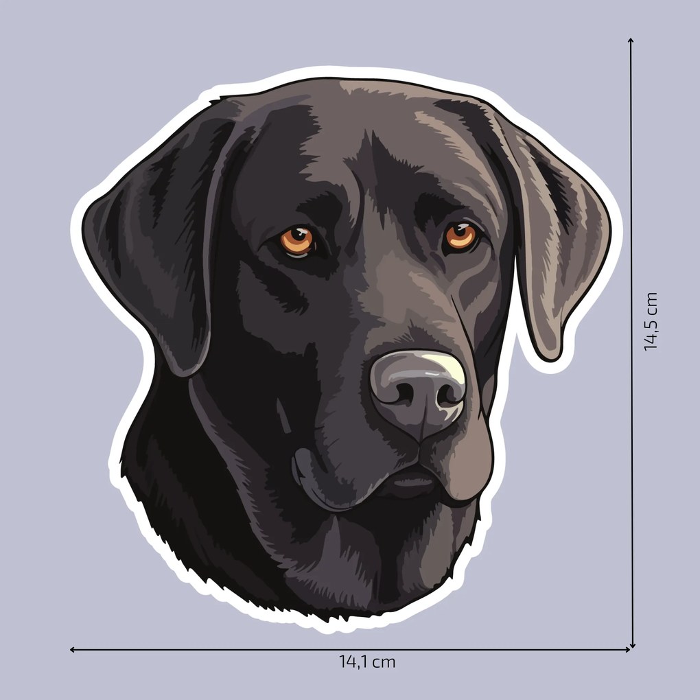 PIPPER. Autocolant Labradorul negru mărimea: 15cm