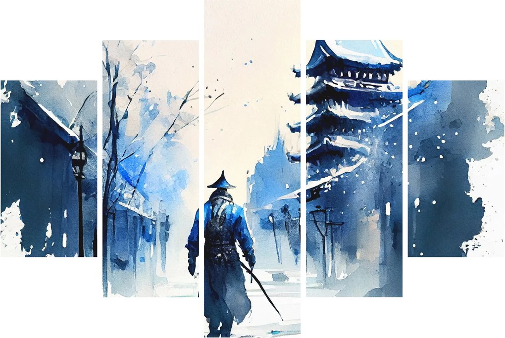 Tablou - Samurai, aquarel (150x105 cm)