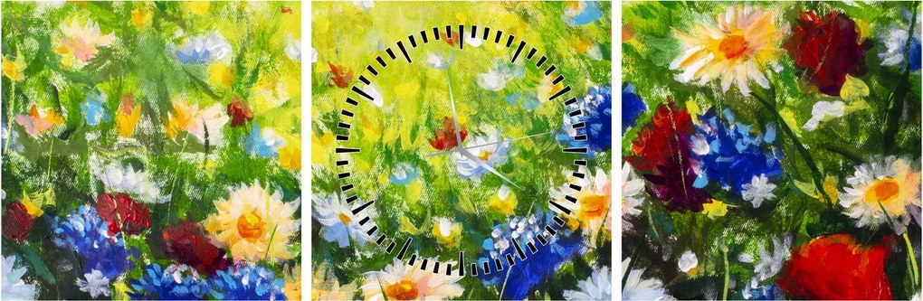 Tablou - Flori sălbatice (cu ceas) (90x30 cm)
