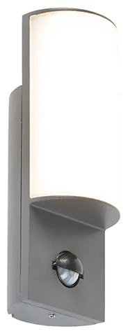 Lampă de perete exterioară modernă gri închis cu senzor de mișcare - Harry