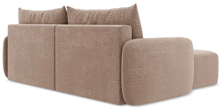 Colțar maro deschis extensibil/cu spațiu de depozitare (cu colț pe partea stângă) Kalena – Makamii