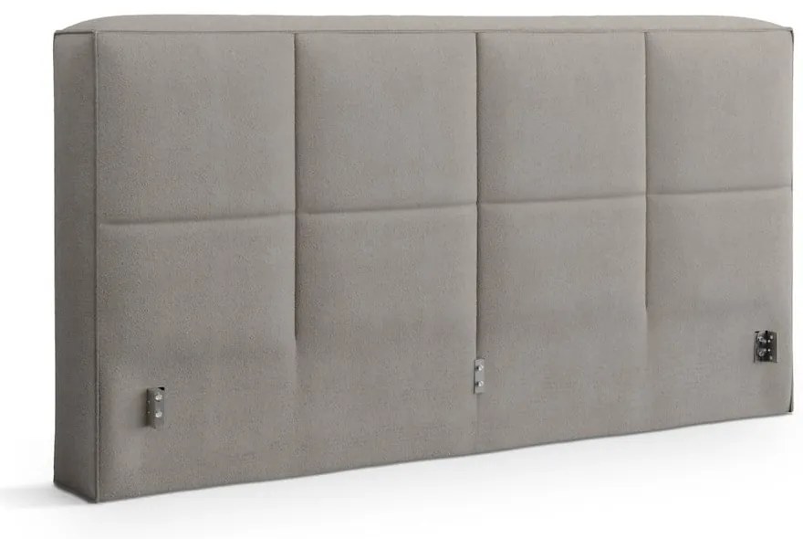 Tăblie de pat gri deschis tapițată 249x100 cm Darren – Micadoni