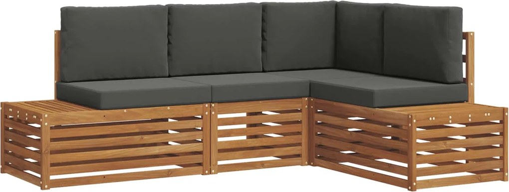 vidaXL Set de canapele de exterior 4 Bucată Natural și Antracit
