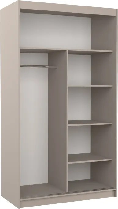 Dulap cu uși glisante ESTI – cu oglindă – 120x59x215 cm – Cașmir