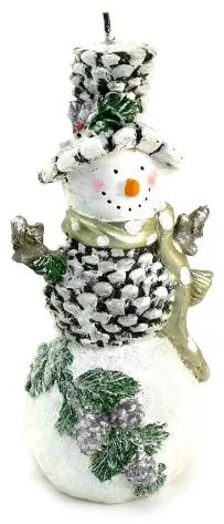 Lumanare decorativa, om de zapada, 9.2x8.2x19 cm