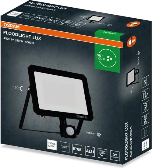 Osram - Proiector LED FLOODLIGHT cu senzor, 50 W, 230 V, 4000 K, IP65