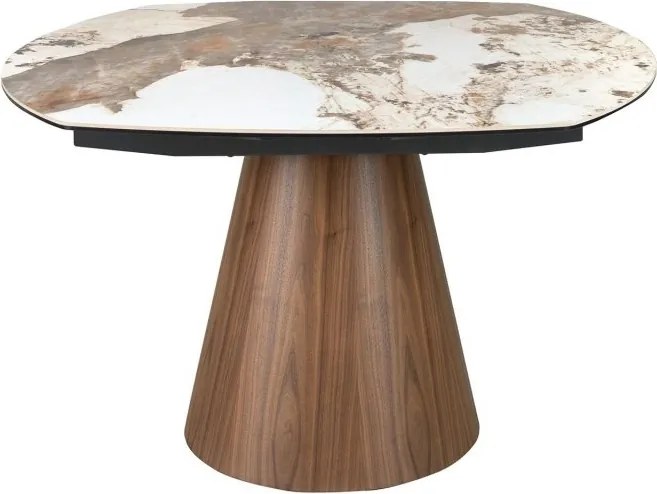 Masa extensibila design LUX Porcelain Marble 130-190cm