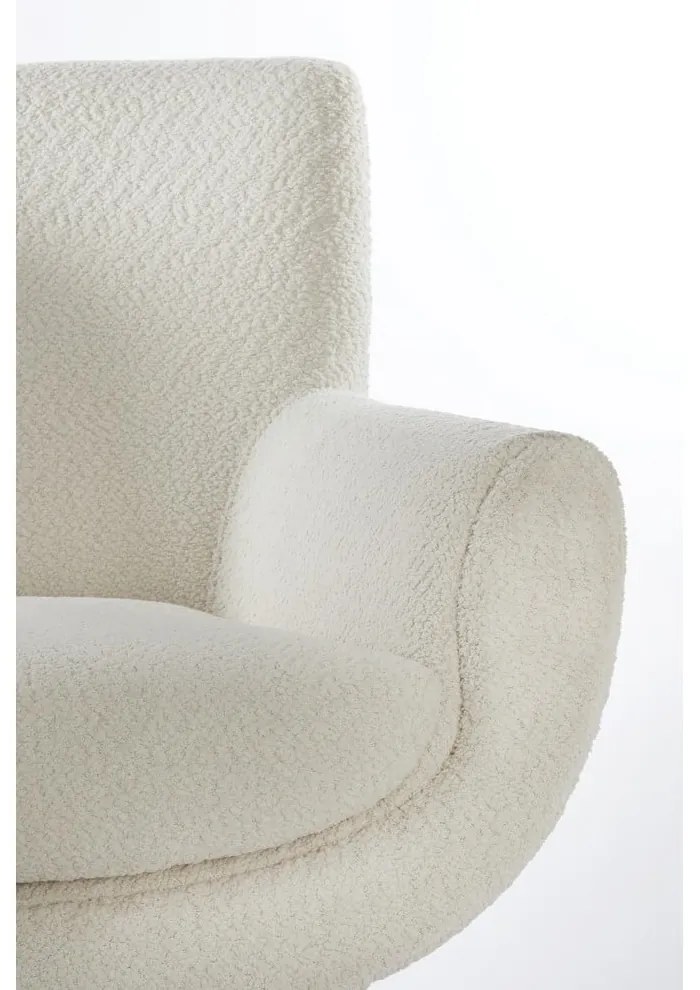 Fotoliu crem cu tapițerie din țesătură bouclé Vinstra – Light &amp; Living