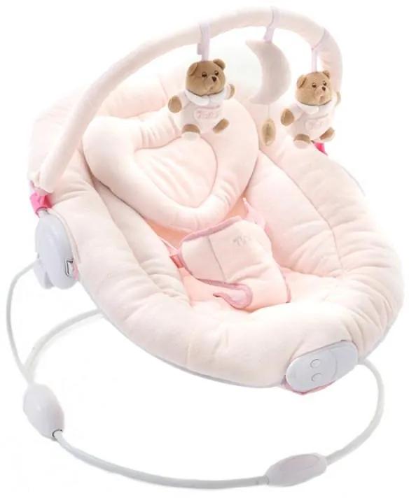 Balansoar si scaun pentru bebelusi si copii cu sunete si vibratii 0 - 9 kg Nanan Puccio roz 12065R