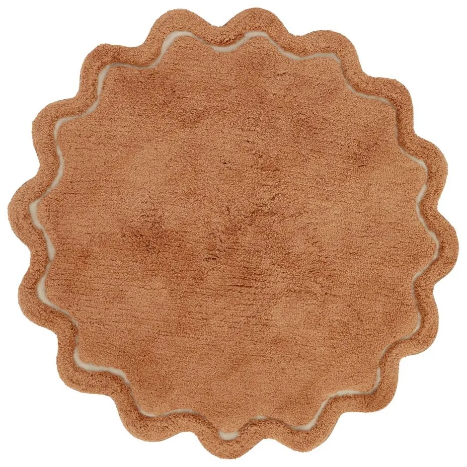 Covor cărămiziu lavabil țesut manual rotund din bumbac ø 110 cm Sweet April Toffee – Nattiot