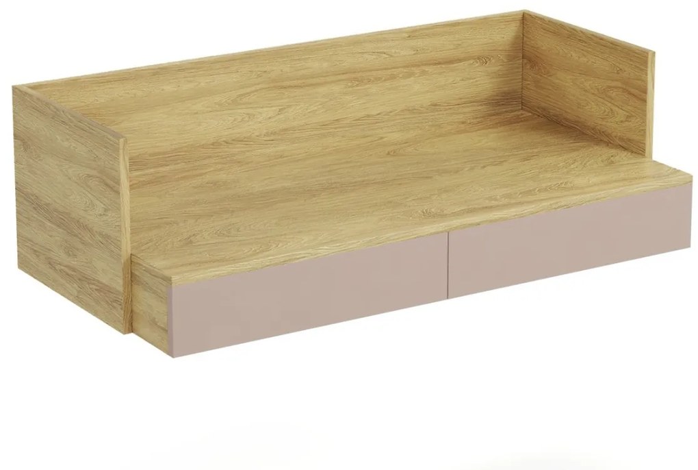 Birou modular Mobius S2 natur/roz – H38