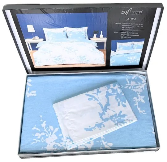 Lenjerie de pat dublu LAURA, 6 buc Set pentru pat matrimonial