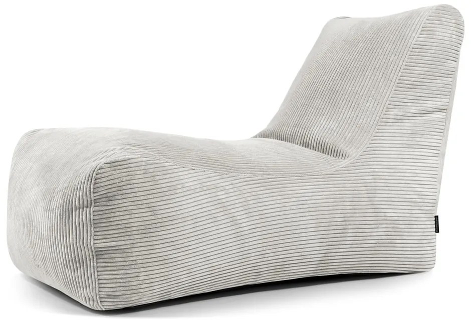 Fotoliu bean bag crem cu tapițerie din catifea reiată Lounge – SLOWDOWN