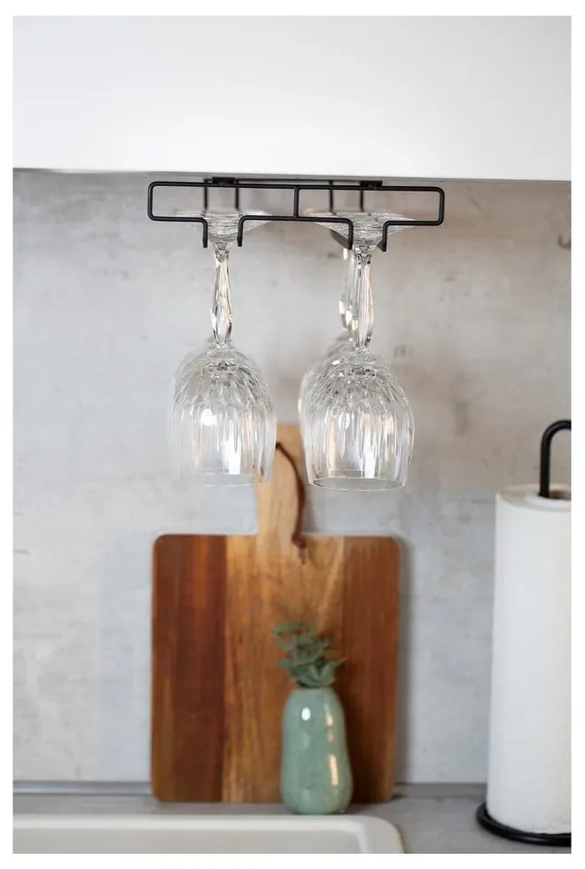 Suport sub raft pentru pahare Wenko, negru