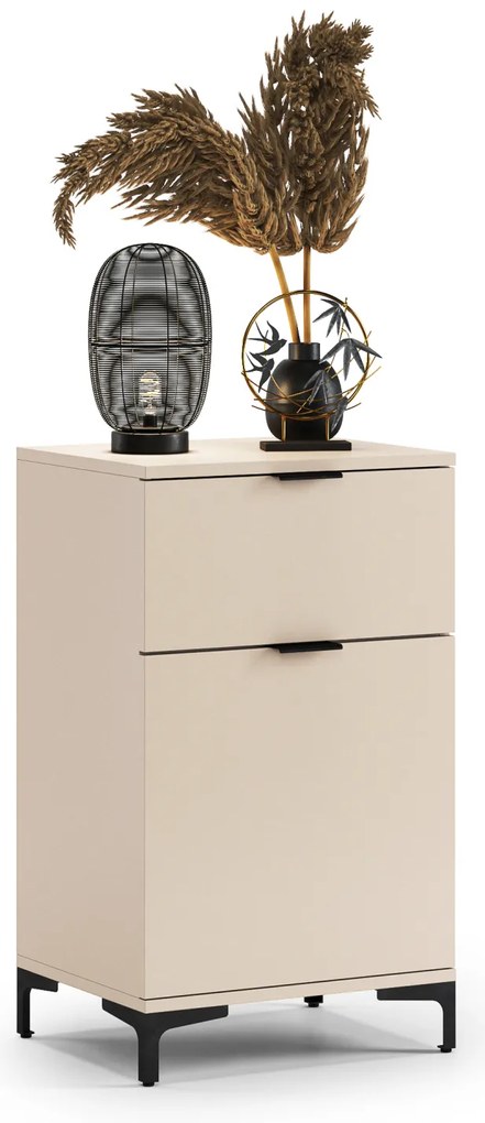 Mazzoni Comodă LANA K-50S Bej (Șampanie) - DULAP VERTICAL CU SERTAR