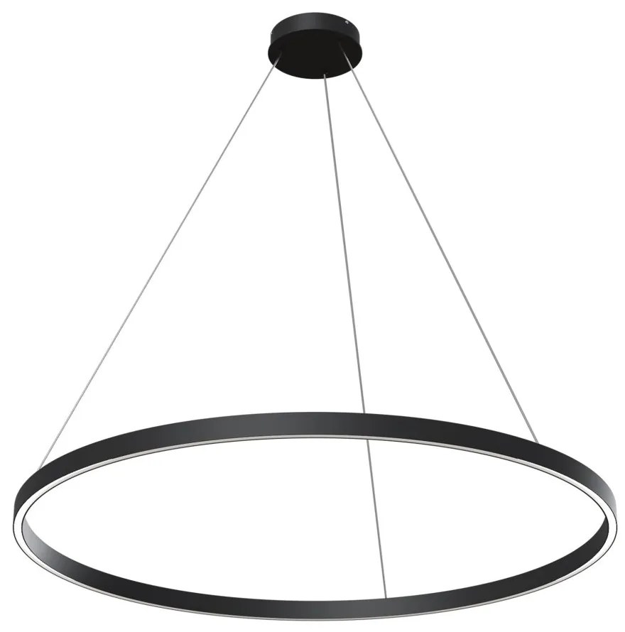 Lustra LED suspendata design modern Rim negru 100cm, 3000K