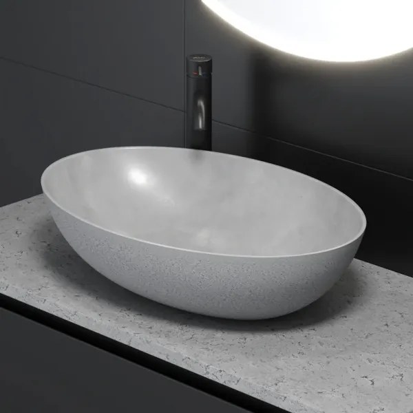 BATH DELUXE 06-060-19-23-00 - Lavoar pentru blat OLSBORG 60x40,5 cm beton/gri