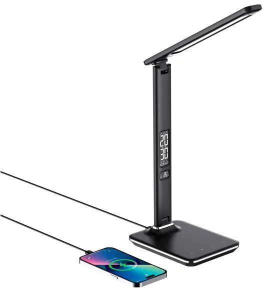 Lampă LED dimabilă cu încărcare fără fir KINGFISHER LED/8,5W/230V negru Immax 08965L