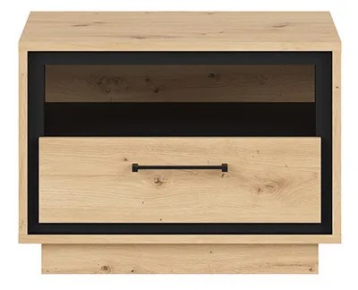 Noptieră Pont KOM1S (Stejar artisan + Negru mat). 1063036